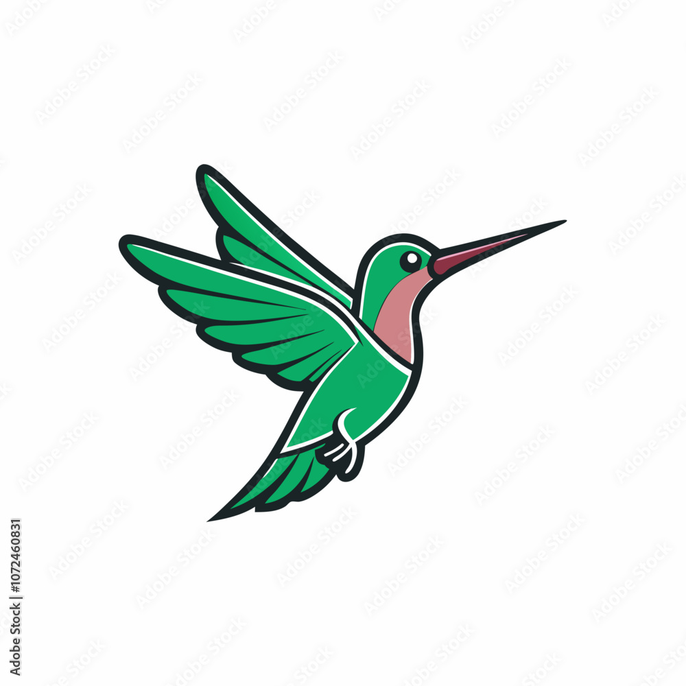 Obraz premium Humming bird mascot logo on white background