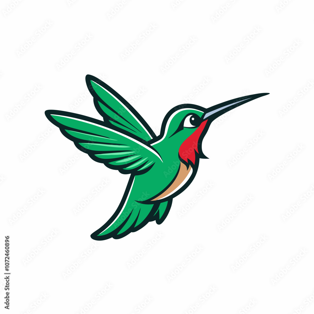 Obraz premium Humming bird mascot logo on white background