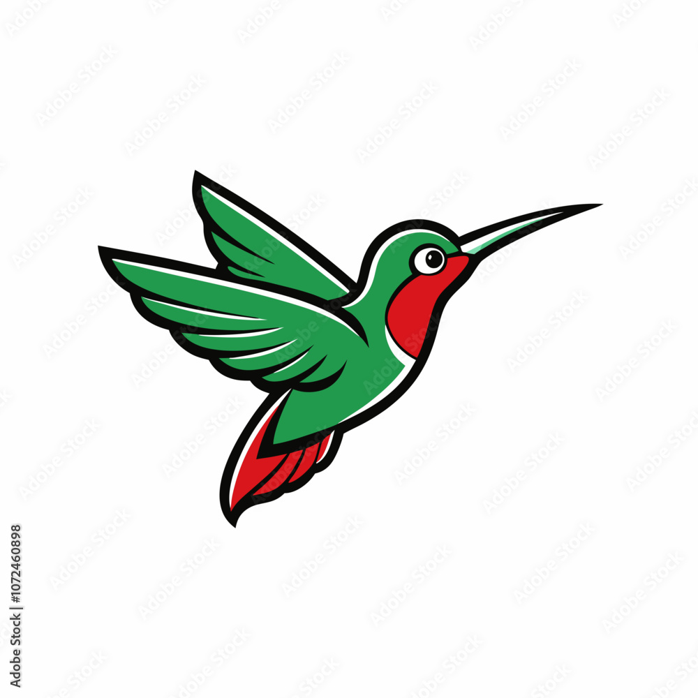 Obraz premium Humming bird mascot logo on white background