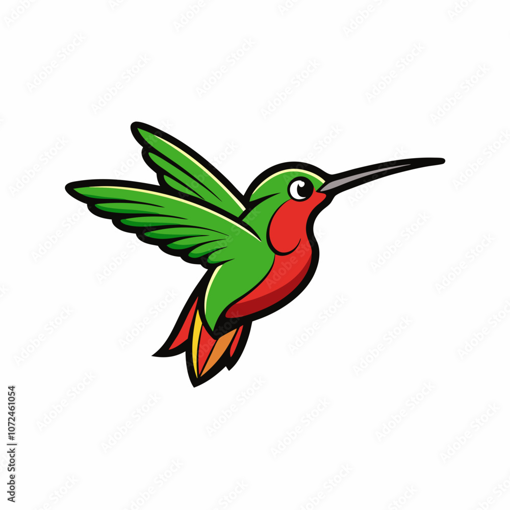 Humming bird mascot logo on white background Humming bird mascot logo on white background