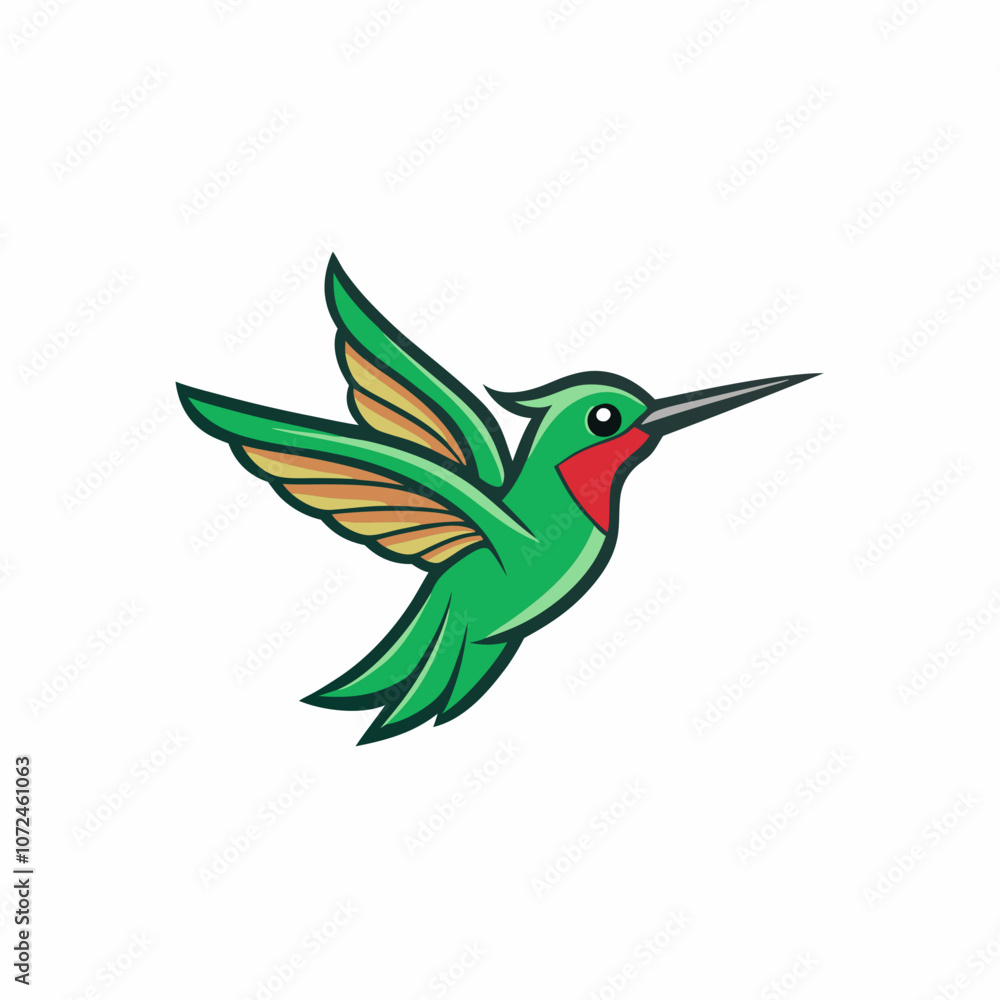 Humming bird mascot logo on white background Humming bird mascot logo on white background