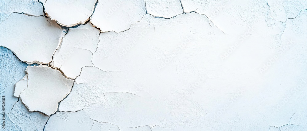 Fototapeta premium A white wall with peeling paint on it