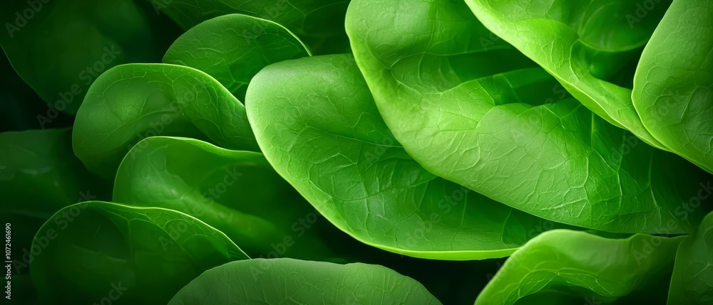 Obraz premium A close up of a bunch of green leaves