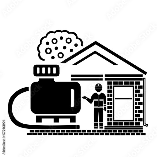 Vector illustration, logo, septic tank icon. Isolated on a white background.	