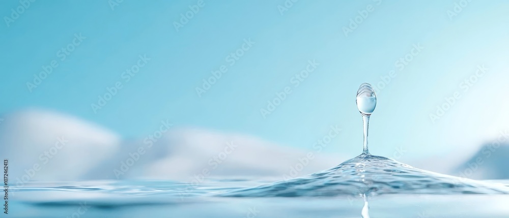 A drop of water falling into the water A drop of water falling into the water