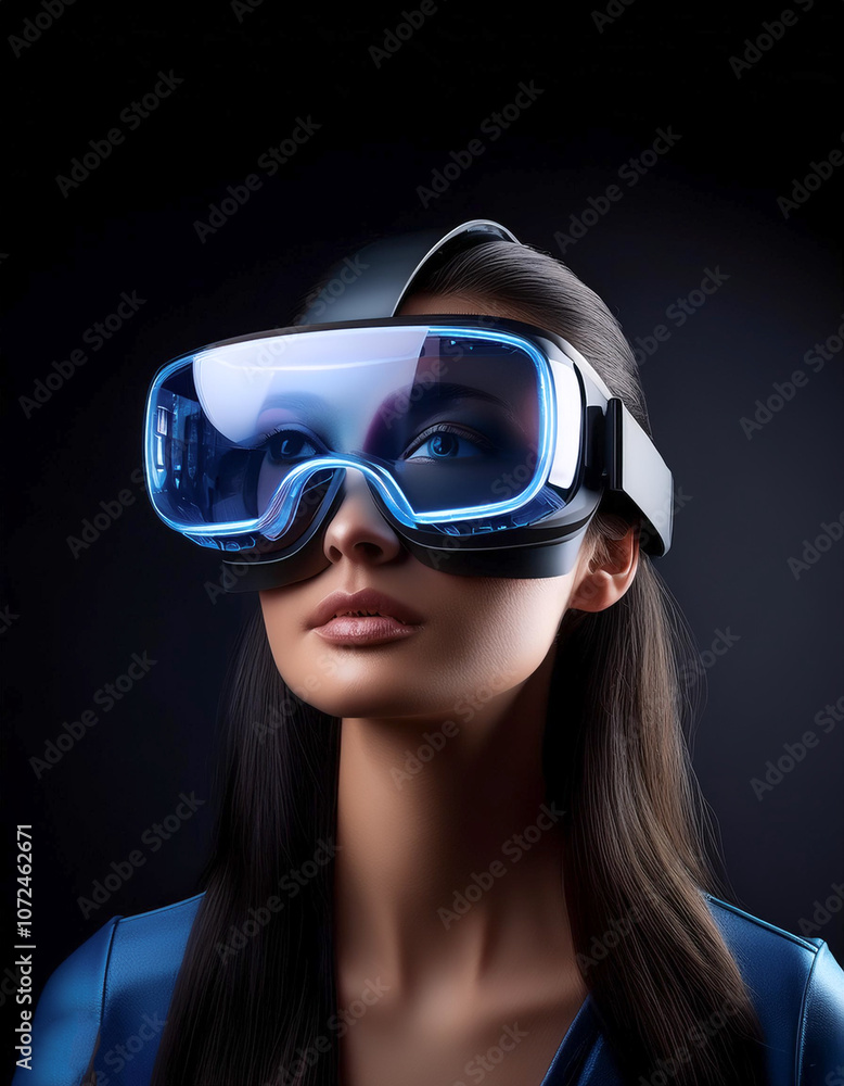 Augmented Reality Glasses, isolated on a dark black Augmented Reality Glasses, isolated on a dark black