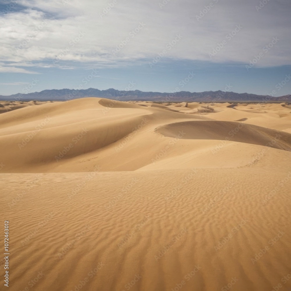Expansive Golden Sand Dunes Under a Vast Sky in the Desert
Expansive Golden Sand Dunes Under a Vast Sky in the Desert