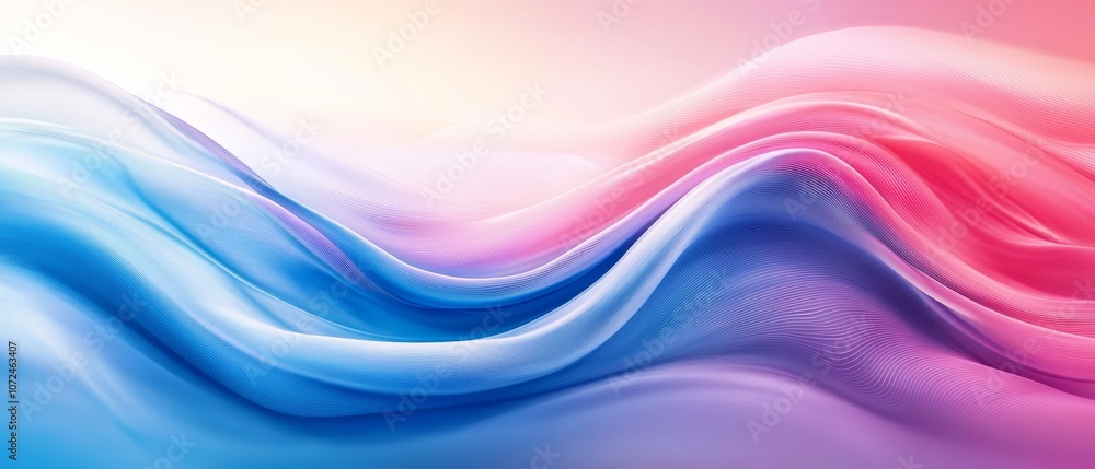 Fototapeta premium A pink and blue abstract background with wavy lines