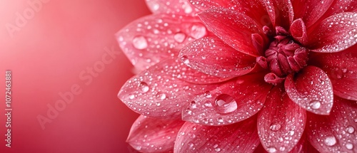A red flower with water droplets on it