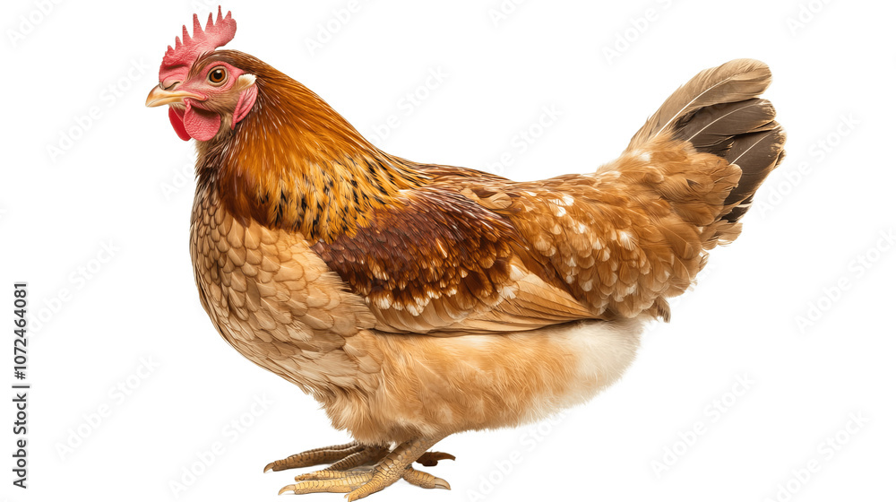 Fototapeta premium Brown hen isolated on transparent background