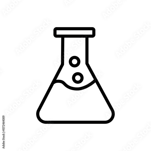 Chemical flask icon black and white vector outline sign