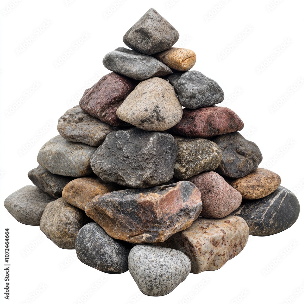 Zen Stone Pyramid on White Background. Harmony and Balance in Nature Zen Stone Pyramid on White Background. Harmony and Balance in Nature