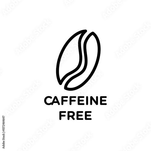 coffeine free icon black and white vector outline sign