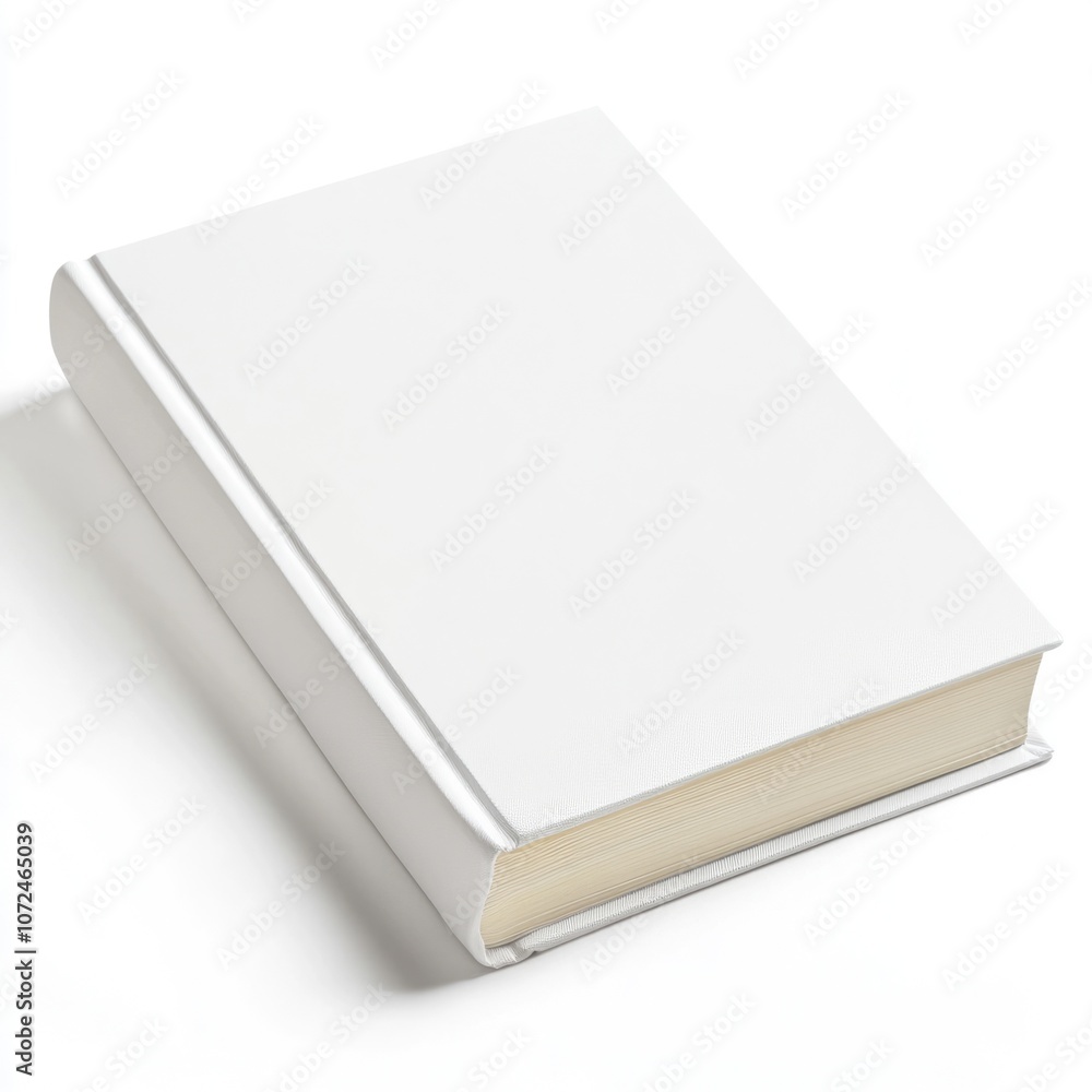 Hardcover Book Mockup with White Blank Cover and Cut-out Design Hardcover Book Mockup with White Blank Cover and Cut-out Design