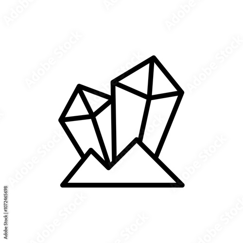 crystal prism icon black and white vector outline sign
