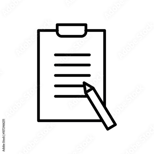 Document petition icon black and white vector outline sign