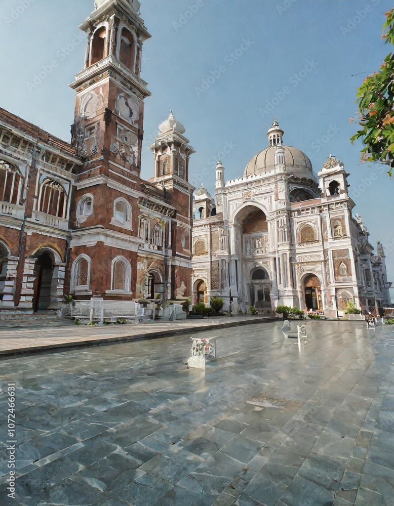 Fototapeta premium Architectural Wonders of Italy’s Famous Landmarks, Captured on a Clear Spring Day with No People, Highlighting the Beauty of Historical Buildings and Cultural Heritage