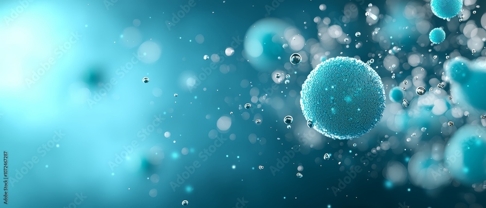A blue background with bubbles floating in the air A blue background with bubbles floating in the air