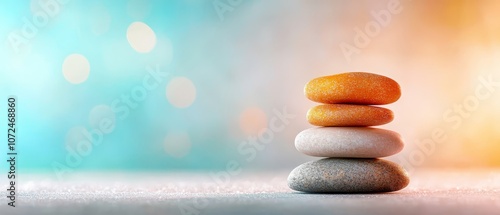 A stack of pebbles sitting on top of each other