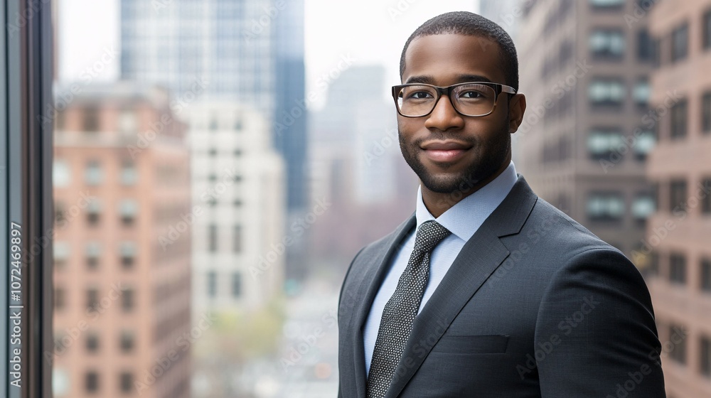 Confident Businessman in Suit and Glasses Looking at Camera Confident Businessman in Suit and Glasses Looking at Camera