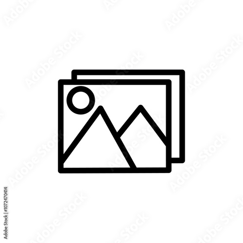 image or photo icon black and white vector outline sign