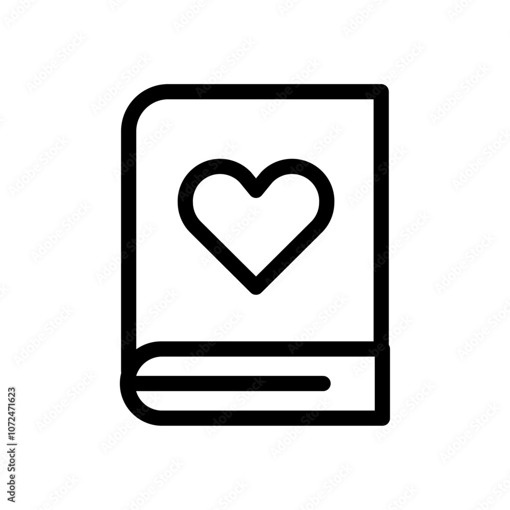Love story icon black and white vector outline sign Love story icon black and white vector outline sign