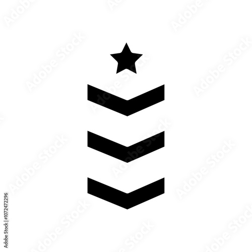 Free Download Military Rank icon black and white vector outline sign - GFXLoad