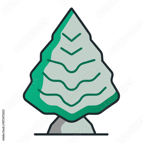 Swiss Pine Color Vector Illustration.