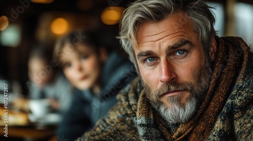 Father feeling isolated while his family enjoys a meal, highlighting the emotional distance that can grow within family relationships