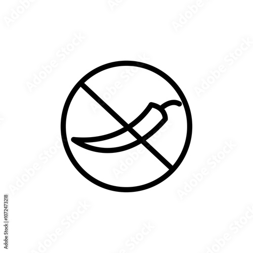No spicy hot chilli icon black and white vector outline sign