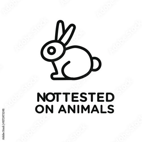 Not tested on animals icon black and white vector outline sign