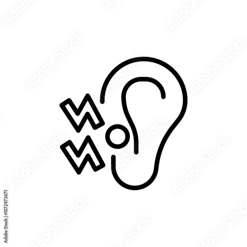 Otitis icon black and white vector outline sign