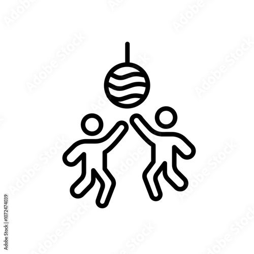 Party icon black and white vector outline sign