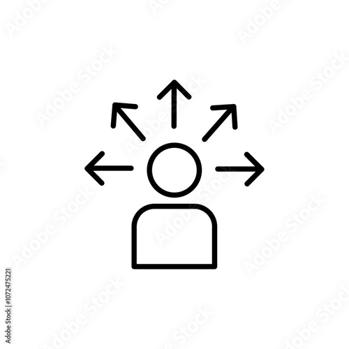 Productive man icon black and white vector outline sign