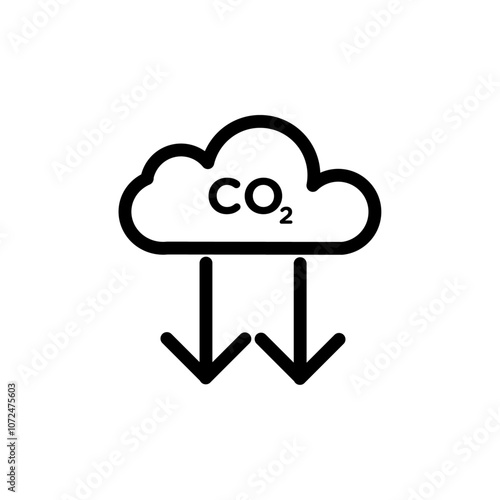 Reduce carbon dioxide co2 icon black and white vector outline sign