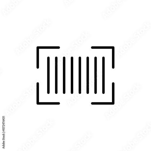 Scan barcode icon black and white vector outline sign