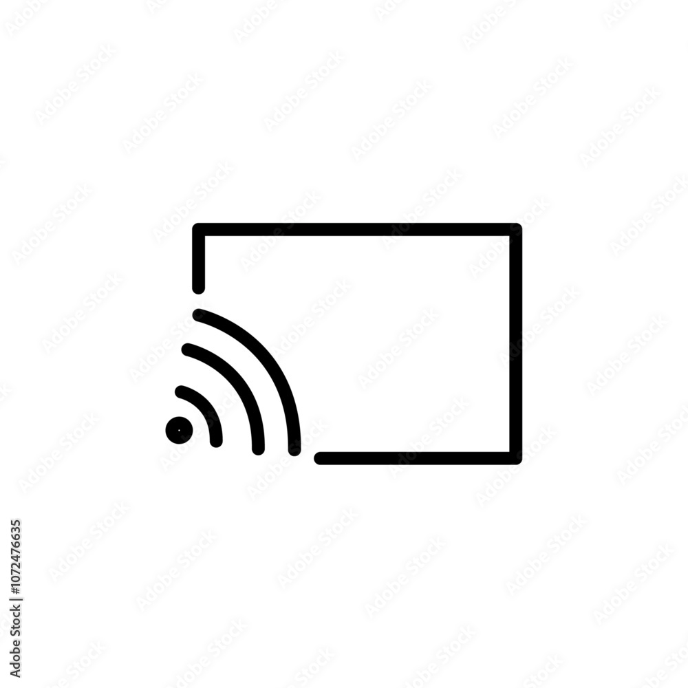 Screen cast icon black and white vector outline sign Screen cast icon black and white vector outline sign