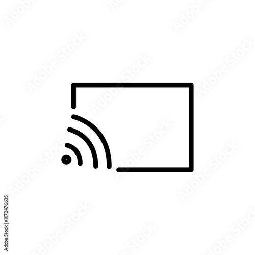 Screen cast icon black and white vector outline sign
