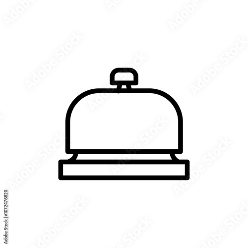 Service bell icon black and white vector outline sign