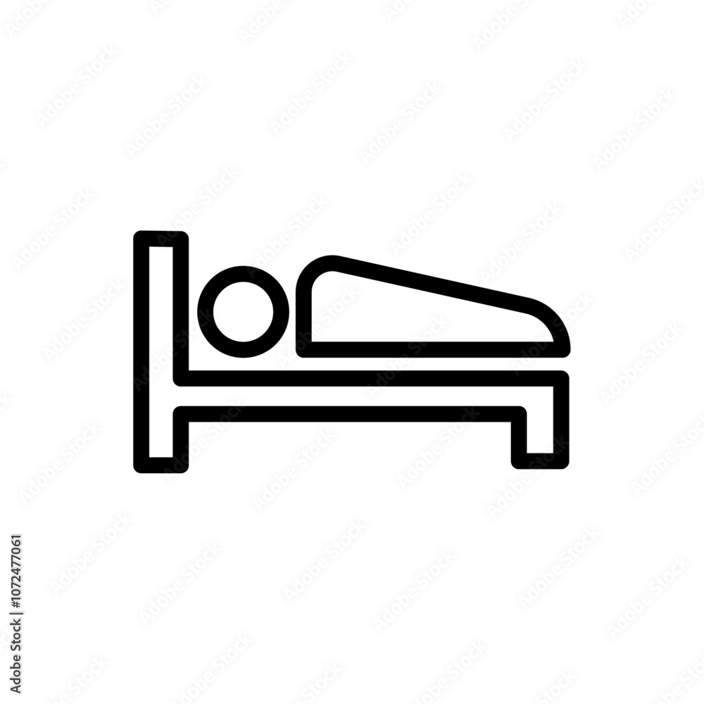 Sleep Icon black and white vector outline sign Sleep Icon black and white vector outline sign