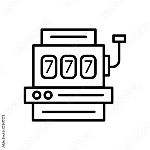 slot machine icon black and white vector outline sign