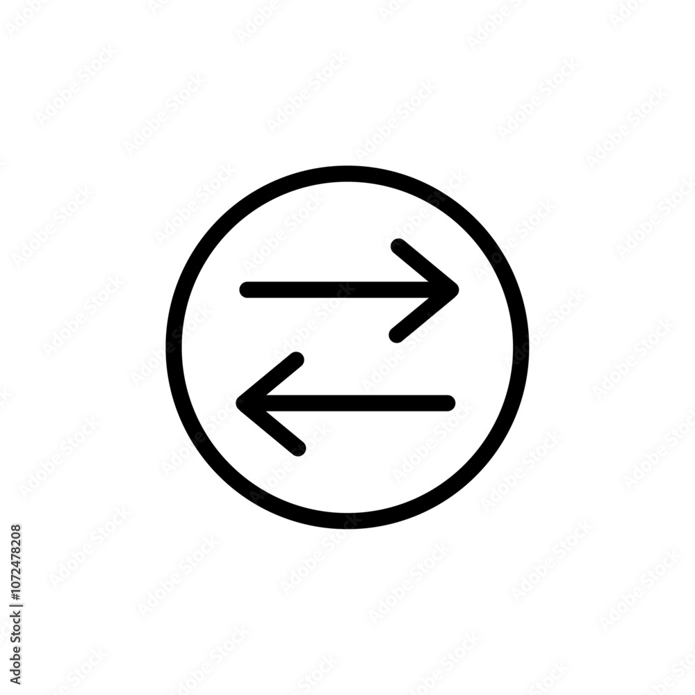 Swap icon black and white vector outline sign Swap icon black and white vector outline sign