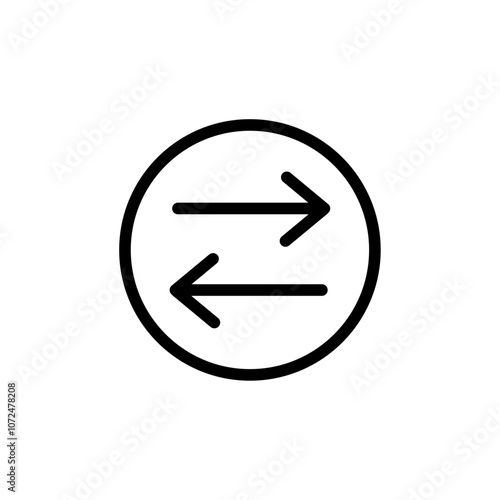 Free Download Swap icon black and white vector outline sign - GFXLoad