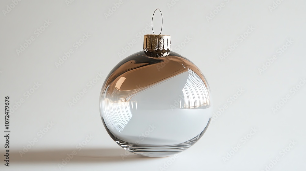 Elegant glass ornament with a metallic cap, perfect for festive decorations and holiday celebrations. Elegant glass ornament with a metallic cap, perfect for festive decorations and holiday celebrations.