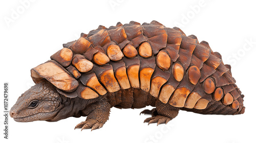 Side view of armadillo girdled lizard isolated on transparent background photo