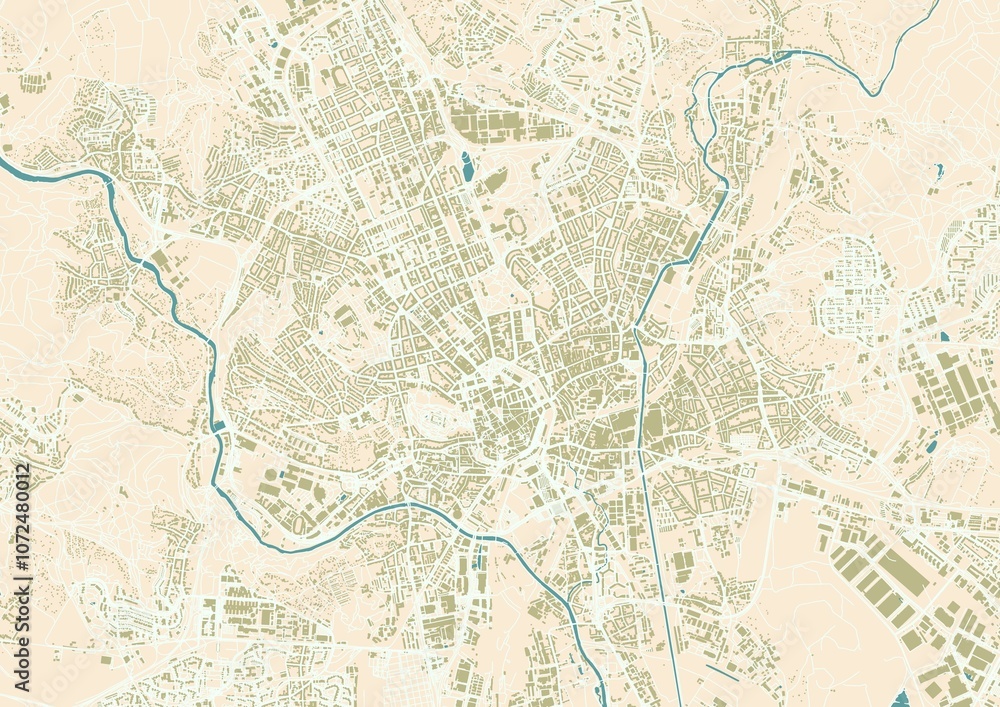 Historical Street Map Design of Brno Czech Republic Vintage City Navigation Plan Illustration Historical Street Map Design of Brno Czech Republic Vintage City Navigation Plan Illustration