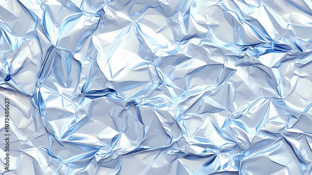 Abstract shiny foil texture with detailed creases and reflective highlights, delivering a sophisticated metallic aesthetic for luxury backgrounds and visual storytelling. Abstract shiny foil texture with detailed creases and reflective highlights, delivering a sophisticated metallic aesthetic for luxury backgrounds and visual storytelling.