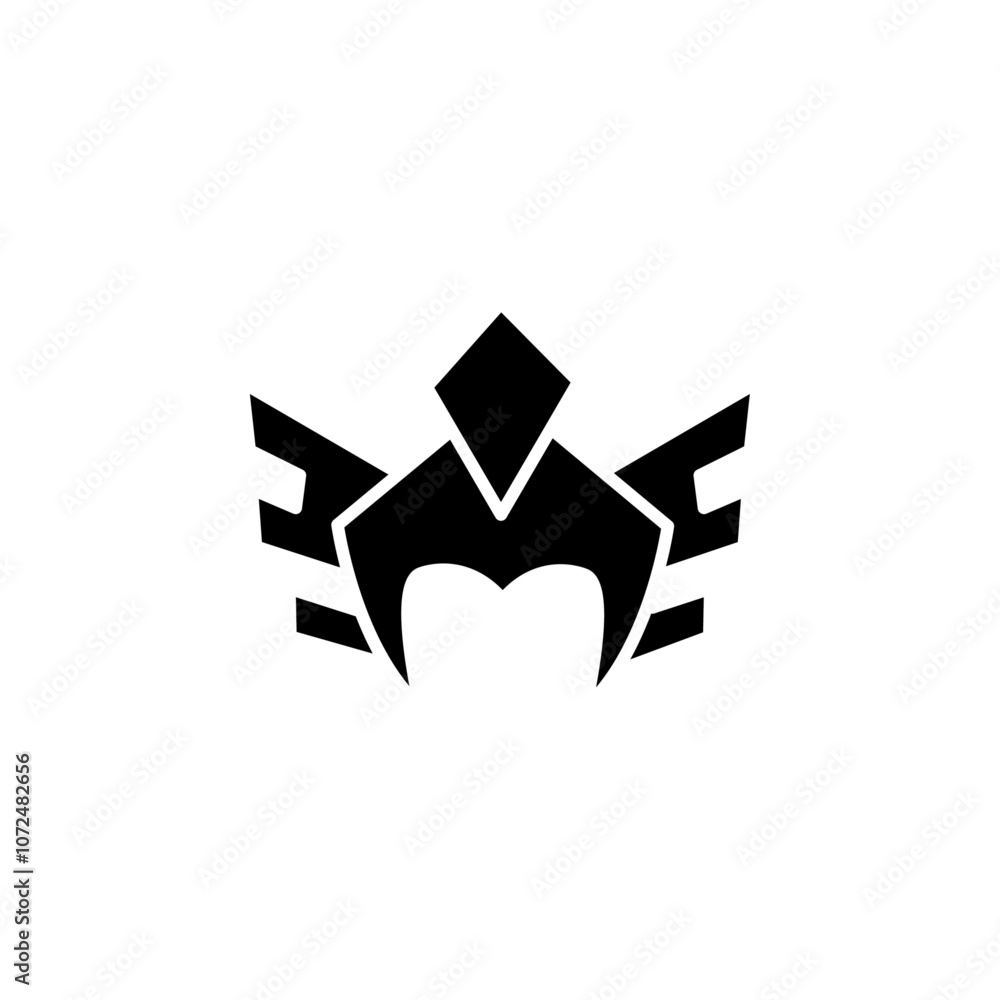 Fototapeta premium valkyrie icon black and white vector outline sign
