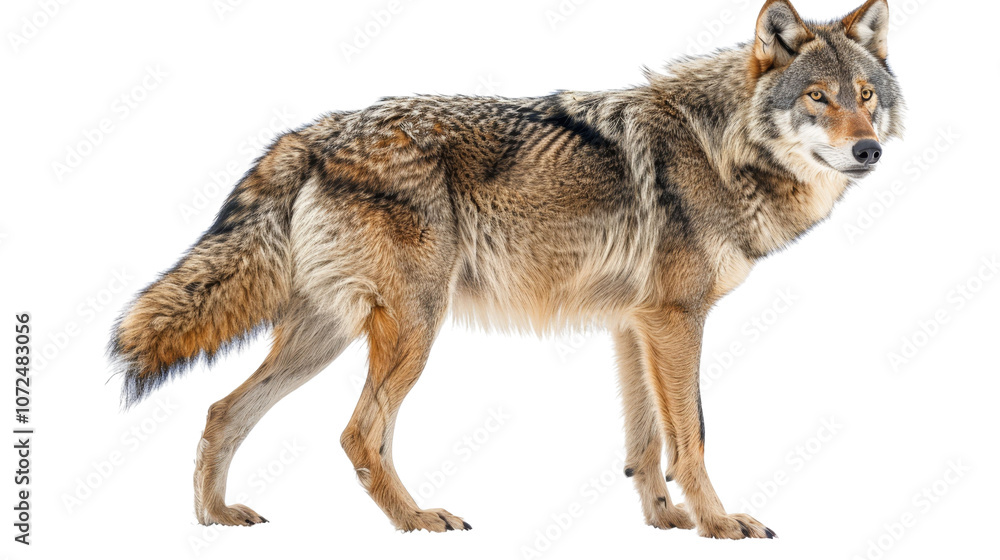 Obraz premium Wolf, isolated on white background, transparent background