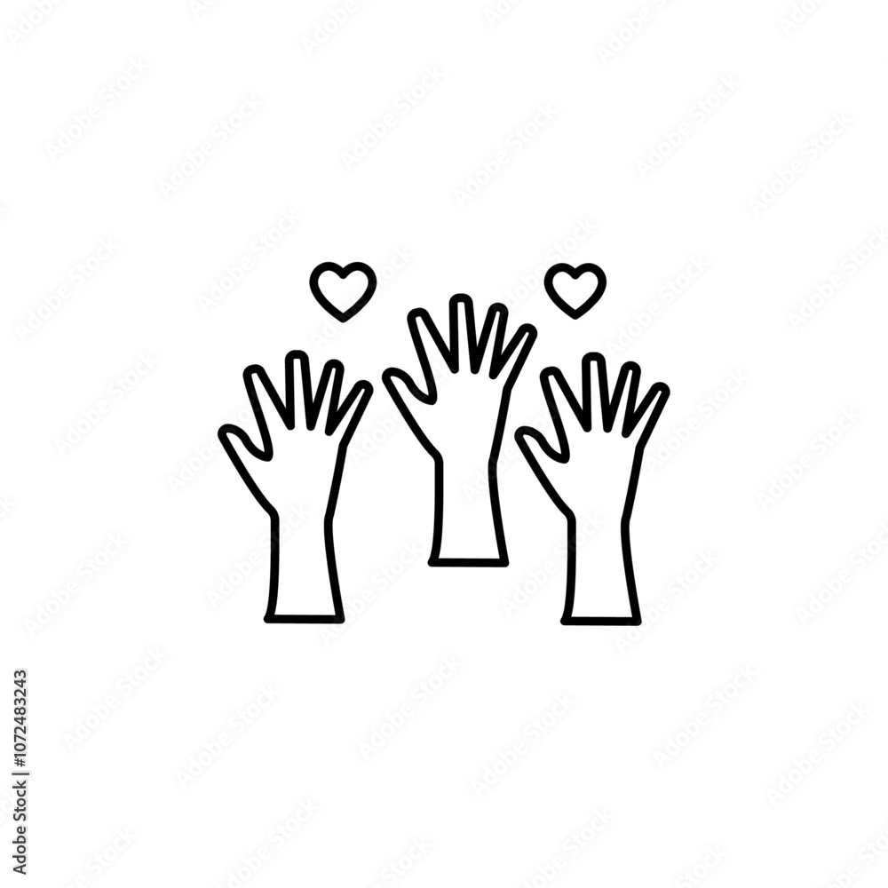 custom made wallpaper toronto digitalVolunteer icon black and white vector outline sign